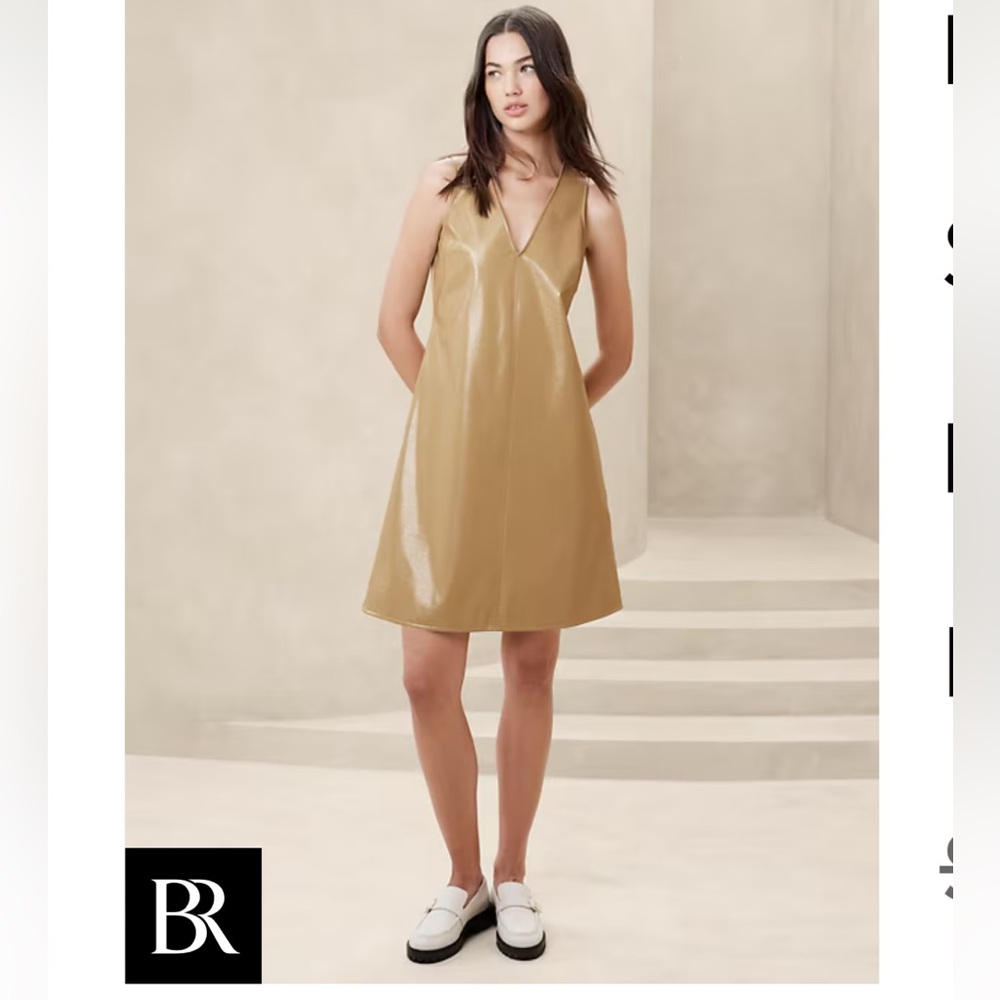 Banana Republic Patent Vegan Leather Mini Dress